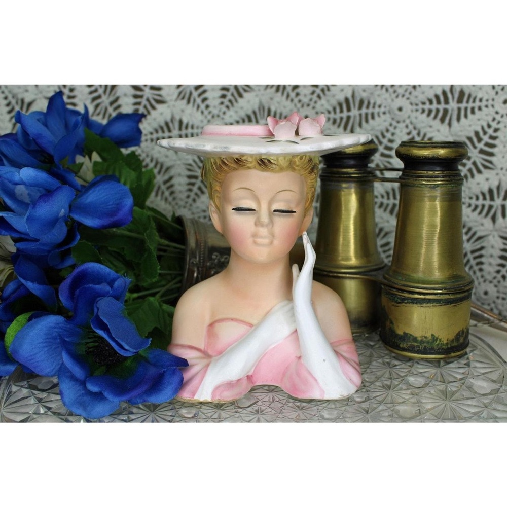 Elegant Pink and White Lady Figurine